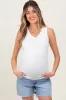 Ivory Basic V-Neck Maternity Tank Top sold by Pinkblush