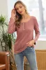 Mauve Button Detail Maternity Long Sleeve Thermal Top sold by Pinkblush