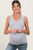 Heather Grey Basic V-Neck Maternity Tank Top sold by Pinkblush