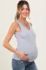 Heather Grey Basic V-Neck Maternity Tank Top sold by Pinkblush