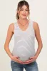 Navy Striped Knit V-Neck Maternity Tank Top sold by Pinkblush