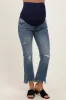 Dark Wash Distressed Cropped Maternity Jeans sold by Pinkblush
