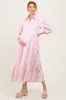 Pink Striped Collar Maternity Maxi Dress sold by Pinkblush
