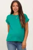 Green Rolled Cuff Maternity Short Sleeve Tee sold by Pinkblush