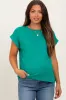 Green Rolled Cuff Maternity Short Sleeve Tee sold by Pinkblush