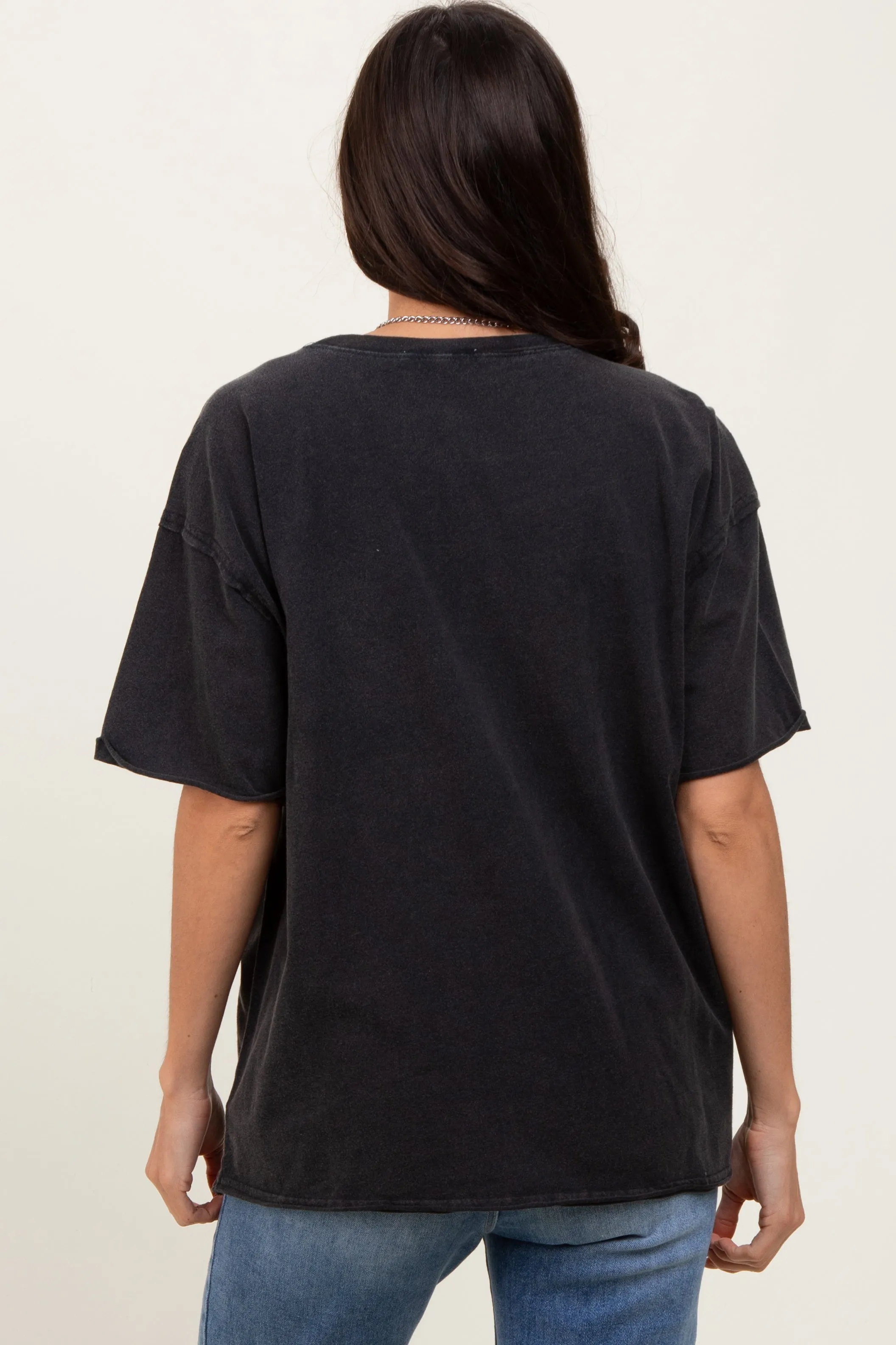 Black Short Sleeve Front Pocket Tunic Top sold by Pinkblush product image thumbnail 4