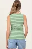 Light Olive Striped Ribbed Fitted Maternity Tank Top sold by Pinkblush