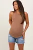 Blue Distressed Fringe Hem Maternity Denim Shorts sold by Pinkblush