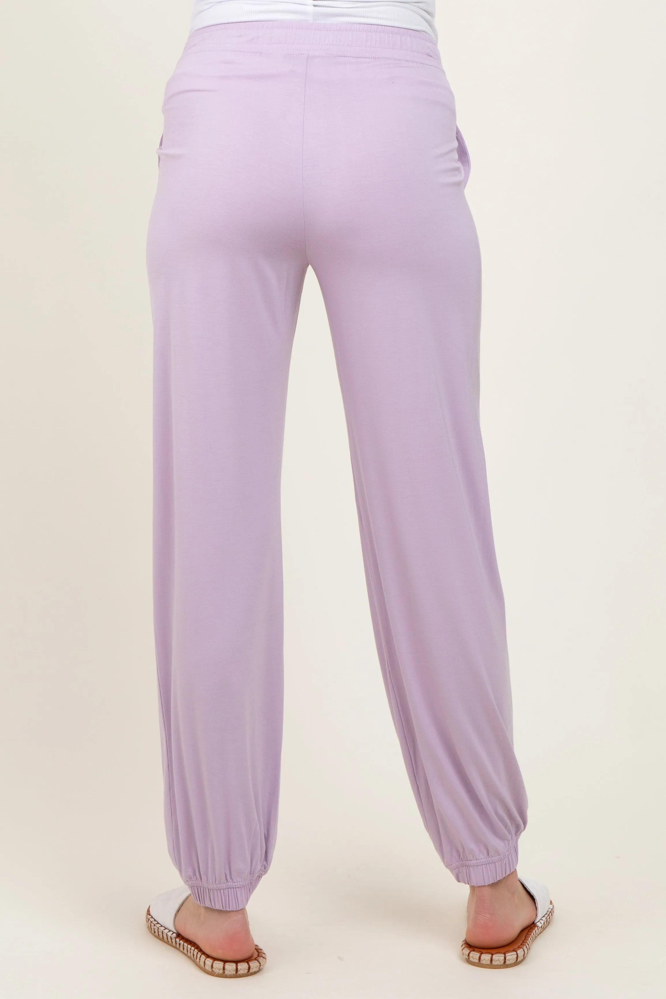 Lavender Drawstring Maternity Jogger Pants sold by Pinkblush product image thumbnail 4