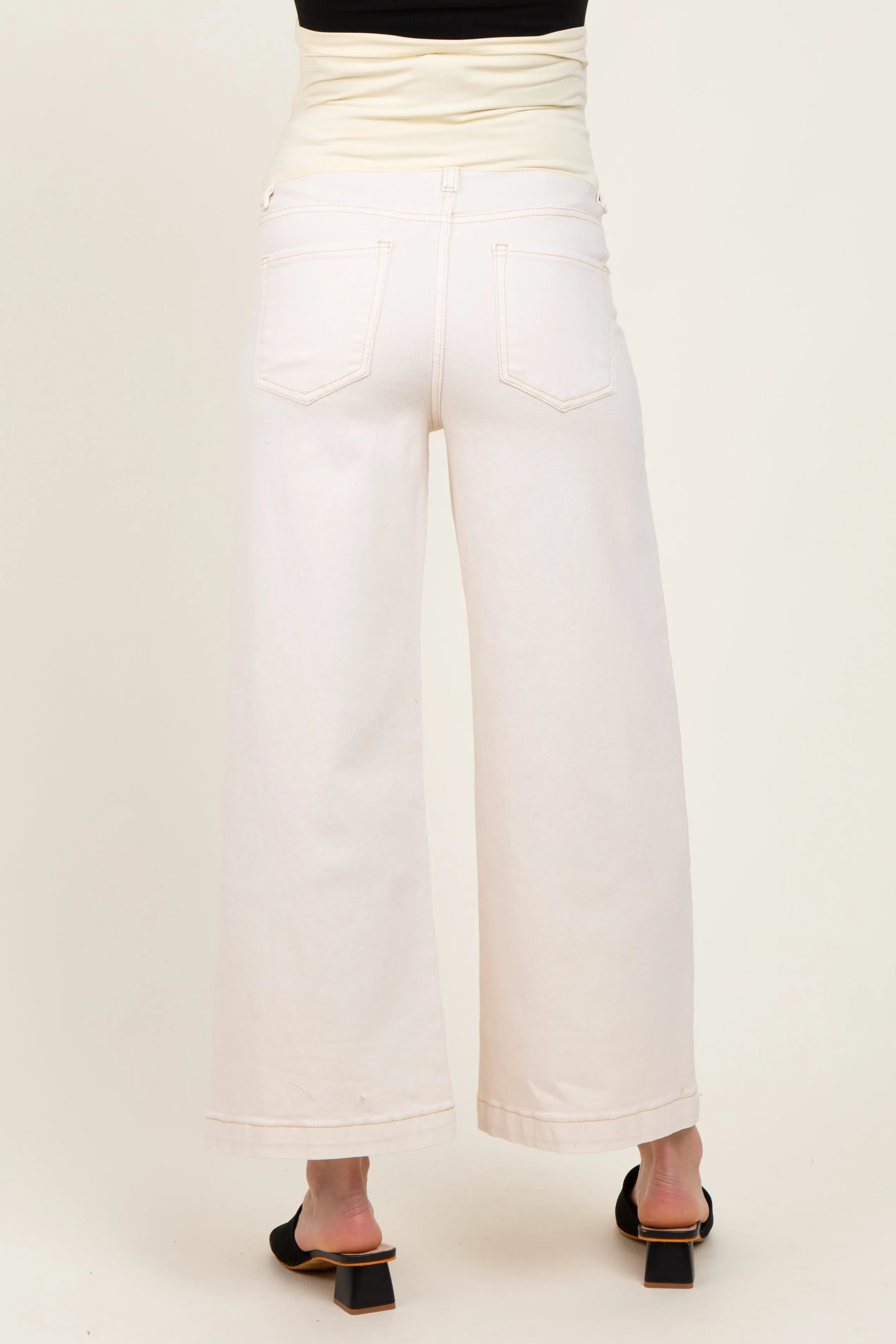 Ivory Ankle Wide Leg Maternity Jeans sold by Pinkblush product image thumbnail 4