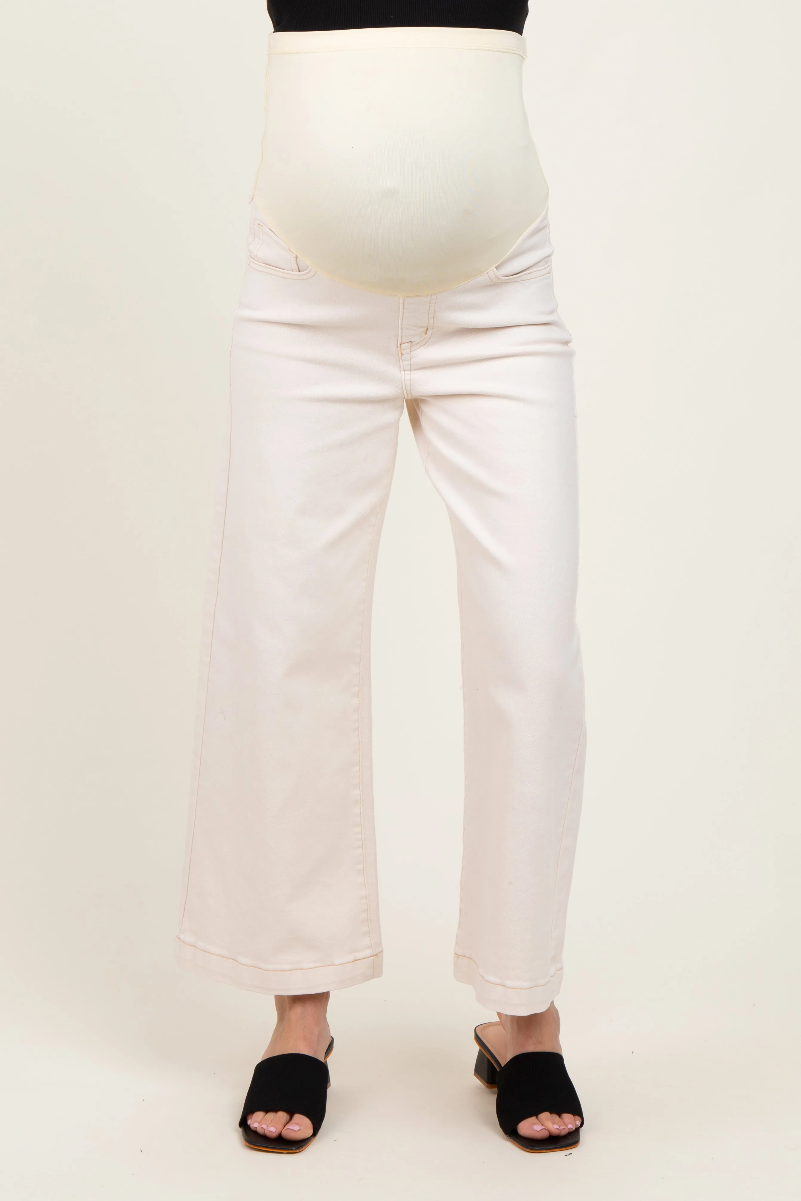Ivory Ankle Wide Leg Maternity Jeans sold by Pinkblush product image thumbnail 2