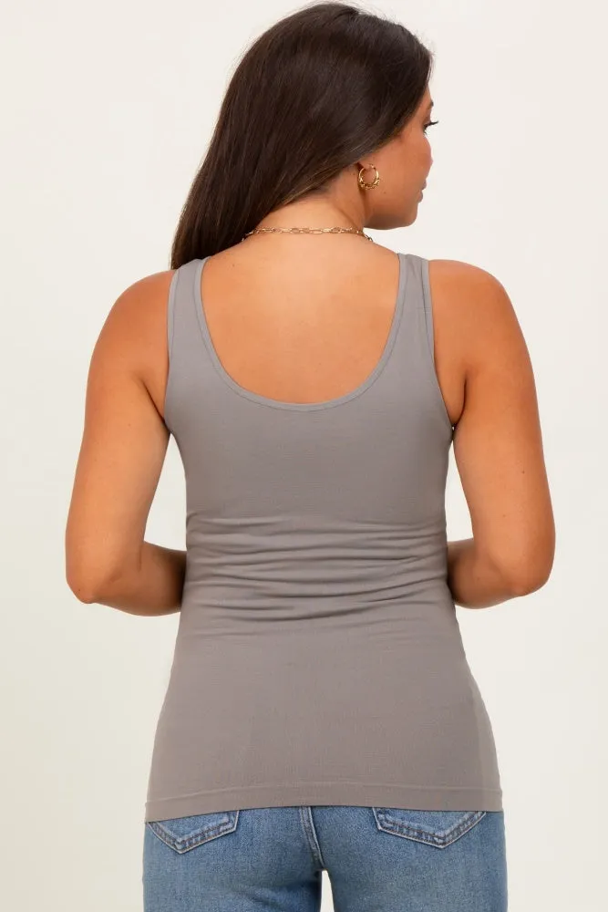 Taupe Sleeveless Fitted Maternity Tank Top sold by Pinkblush product image thumbnail 4