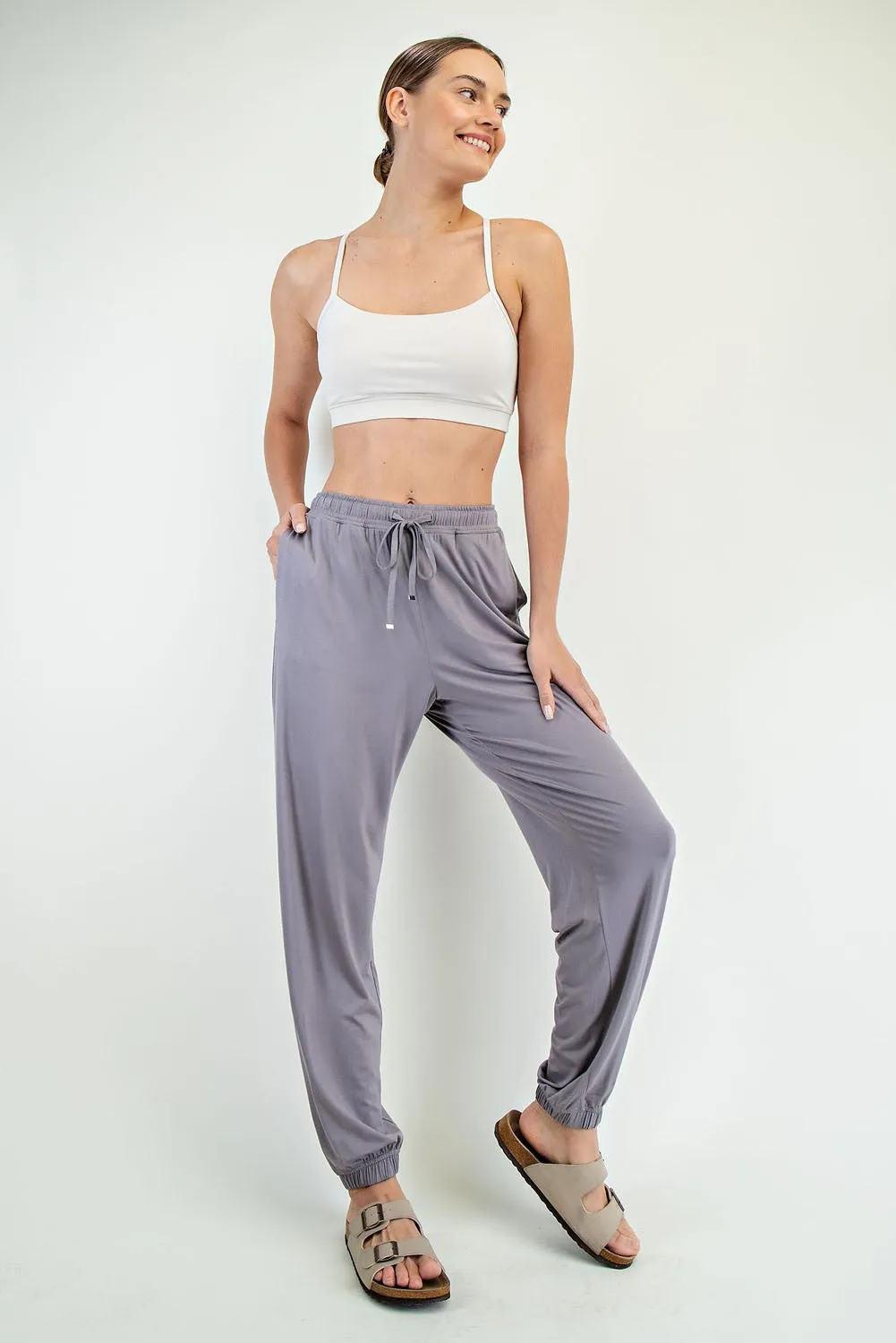 Grey Drawstring Maternity Jogger Pants sold by Pinkblush product image thumbnail 5
