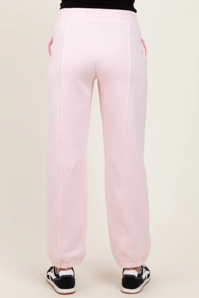 Light Pink Drawstring Relaxed Fit Maternity Sweatpants sold by Pinkblush product image thumbnail 4
