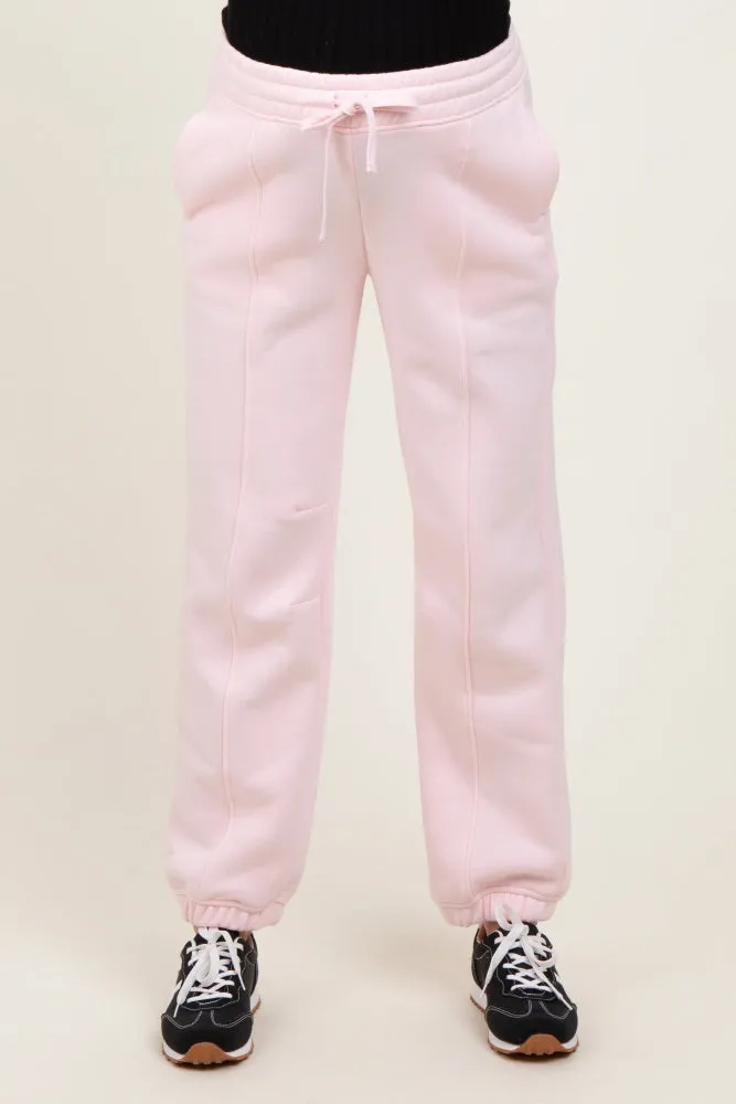 Light Pink Drawstring Relaxed Fit Maternity Sweatpants sold by Pinkblush product image thumbnail 2