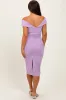Lavender Off Shoulder Fitted Maternity Midi Dress sold by Pinkblush