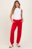 Red Drawstring Maternity Jogger Pants sold by Pinkblush