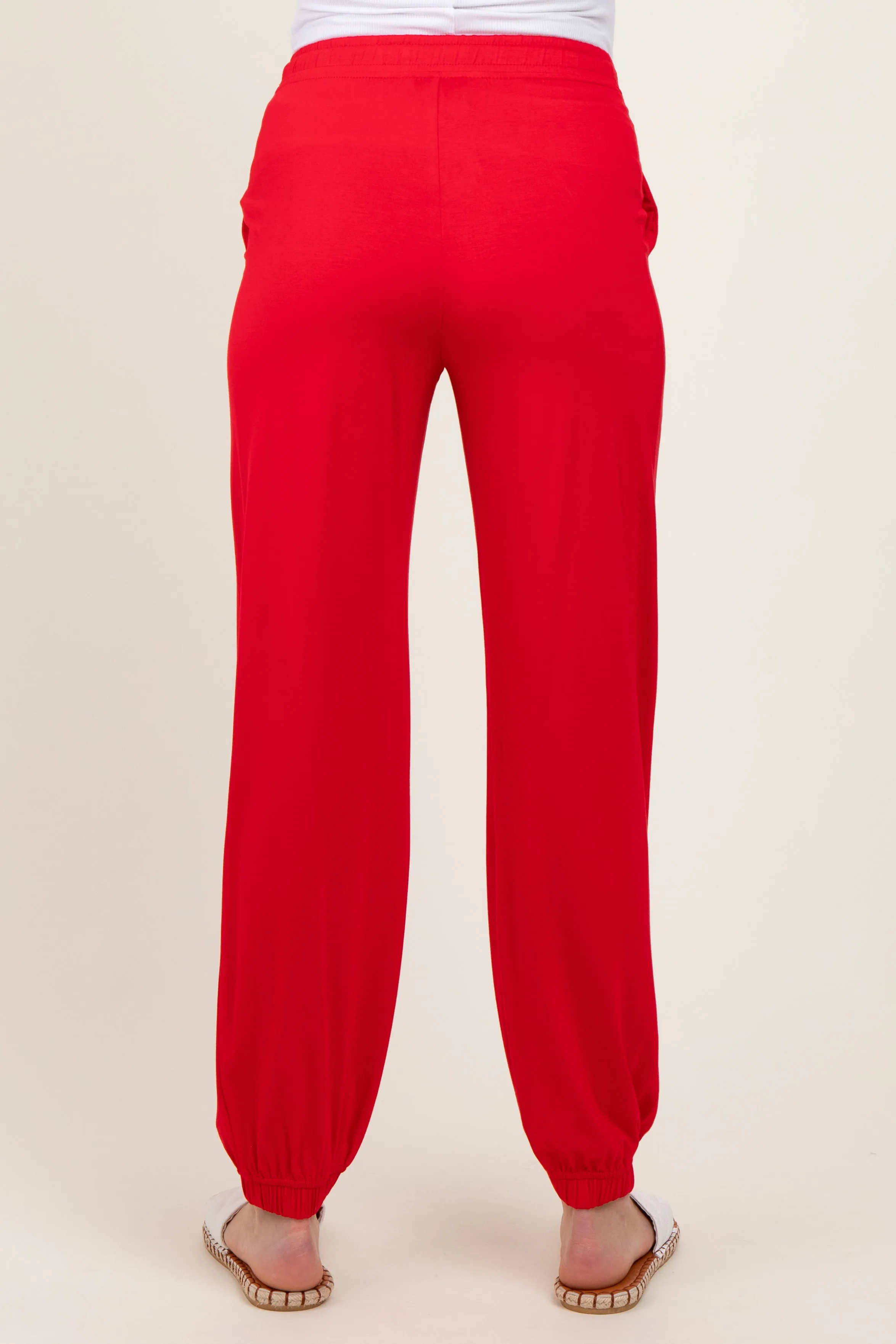 Red Drawstring Maternity Jogger Pants sold by Pinkblush product image thumbnail 5