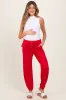 Red Drawstring Maternity Jogger Pants sold by Pinkblush
