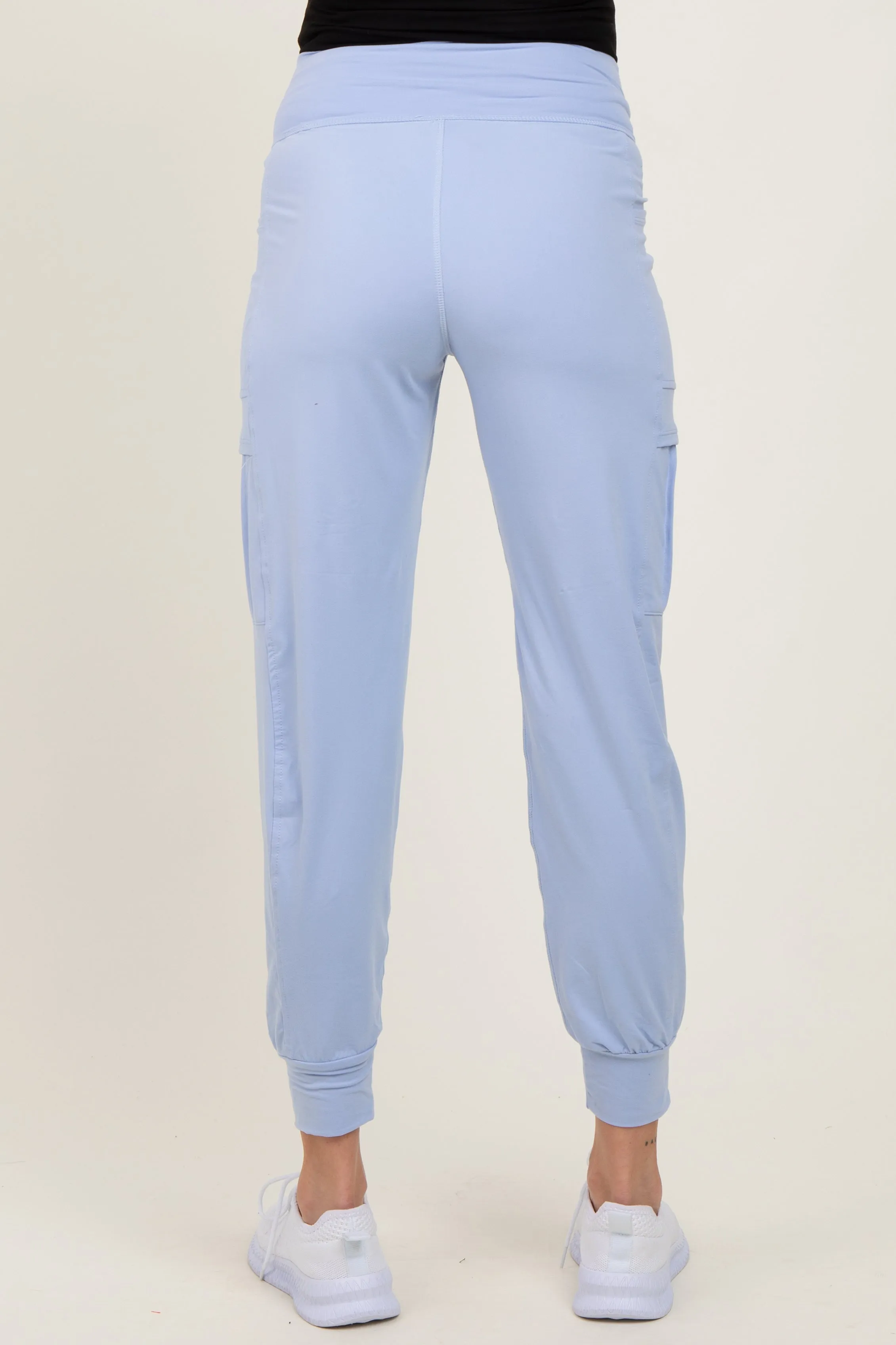 Light Blue Cargo Pocket Maternity Jogger Pants sold by Pinkblush product image thumbnail 4