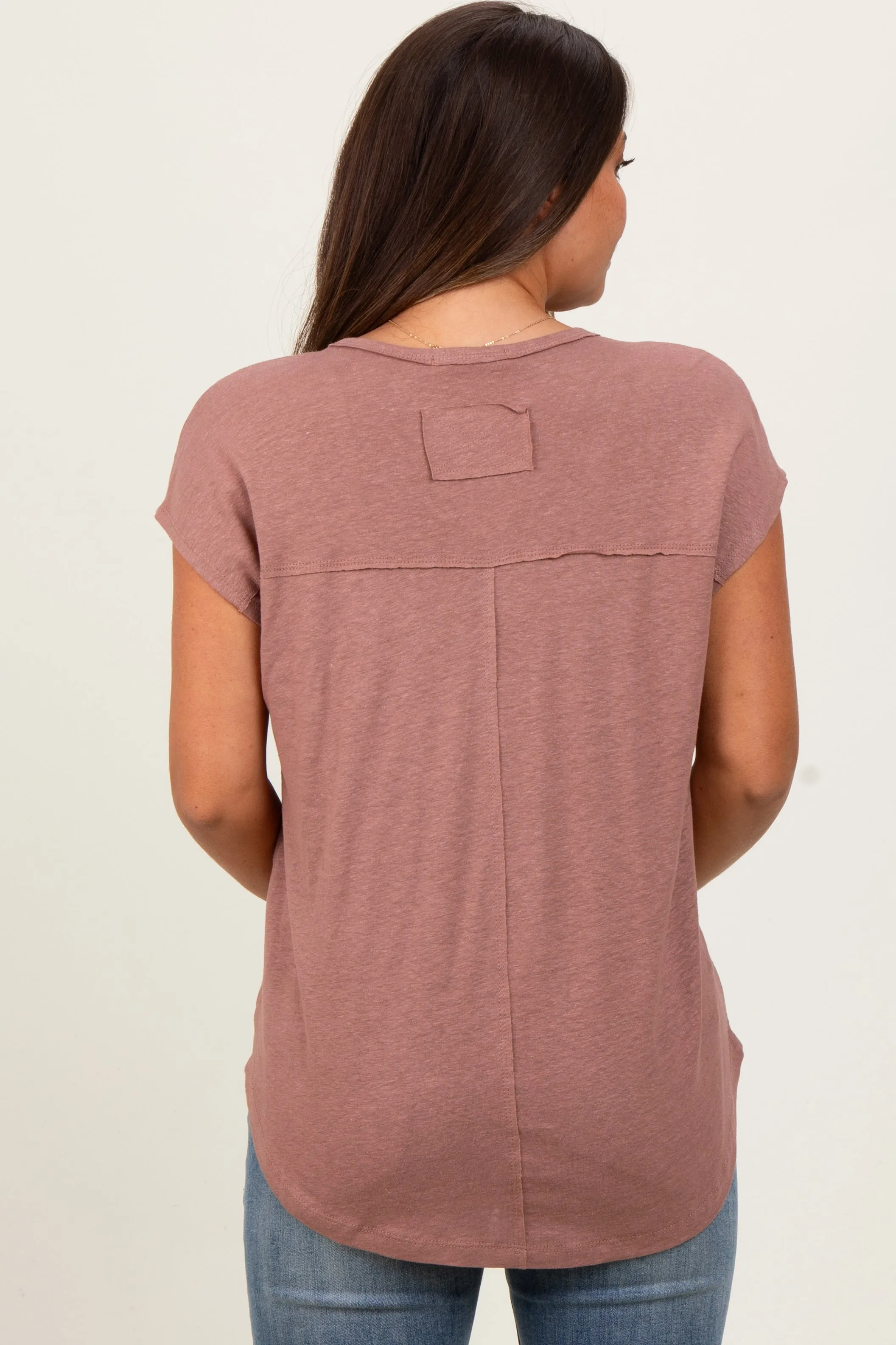 Brown V-Neck Maternity Top sold by Pinkblush product image thumbnail 2