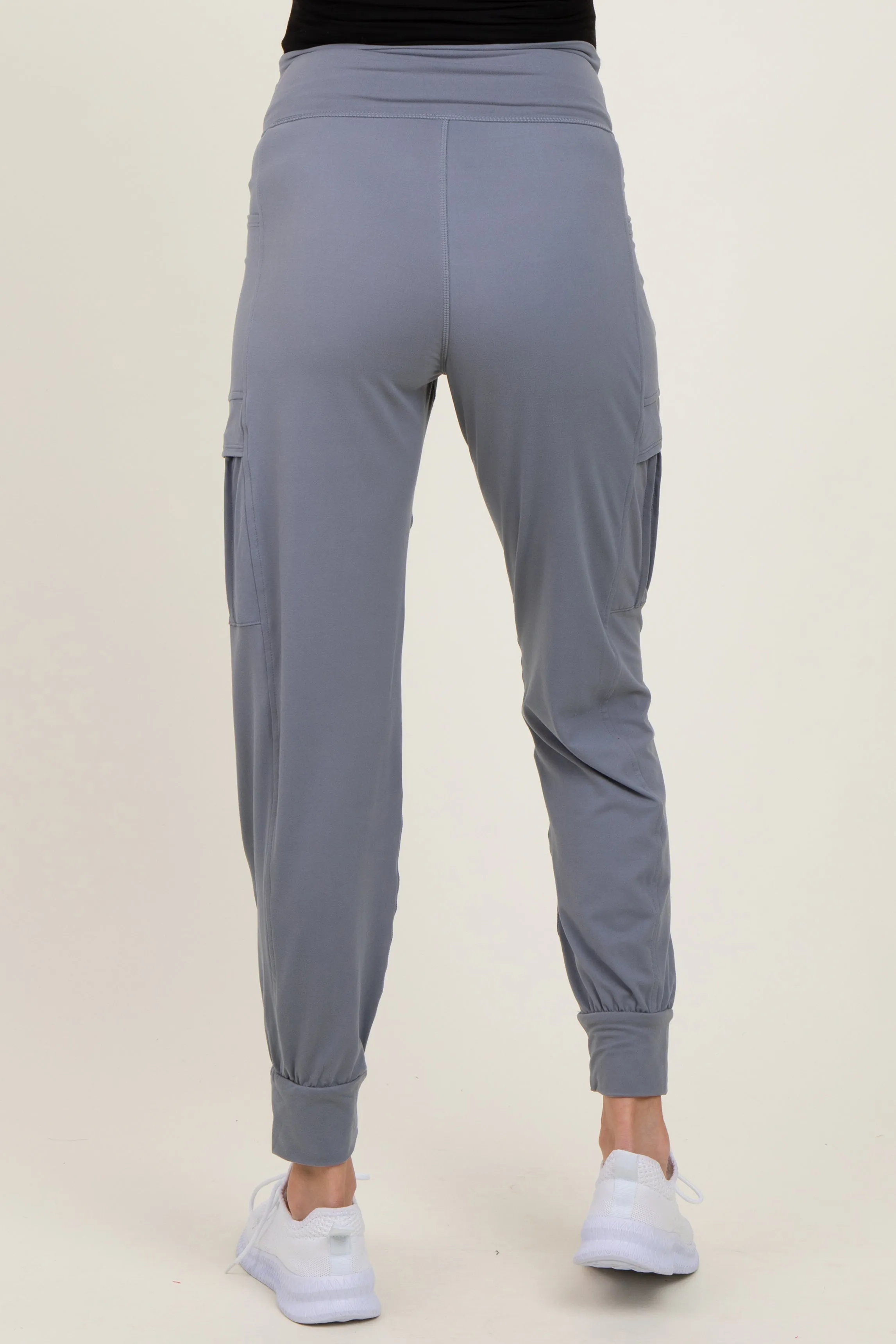 Grey Cargo Pocket Maternity Jogger Pants sold by Pinkblush product image thumbnail 4