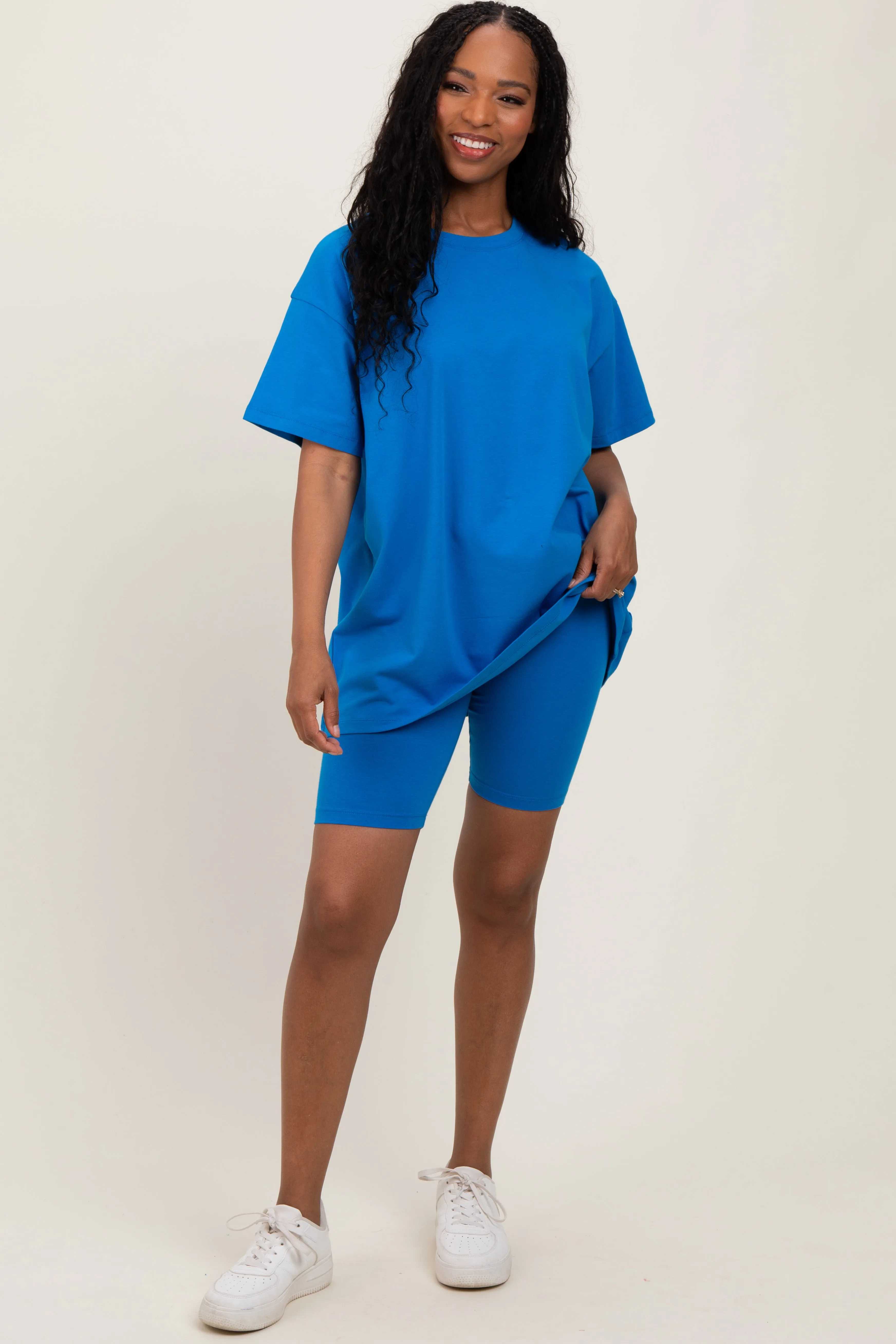 Aqua Biker Shorts Set sold by Pinkblush product image thumbnail 2