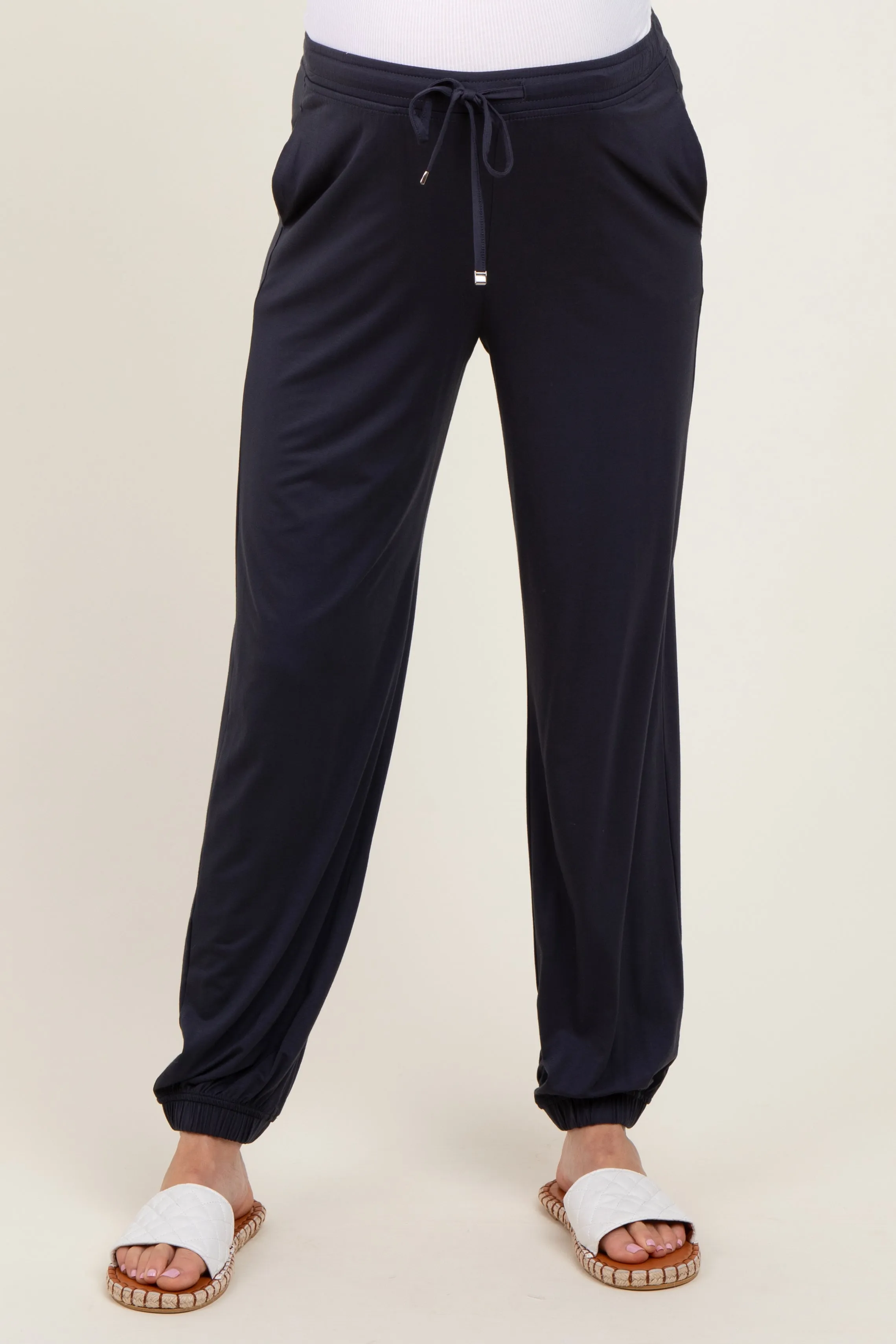 Charcoal Drawstring Maternity Jogger Pants sold by Pinkblush product image thumbnail 3