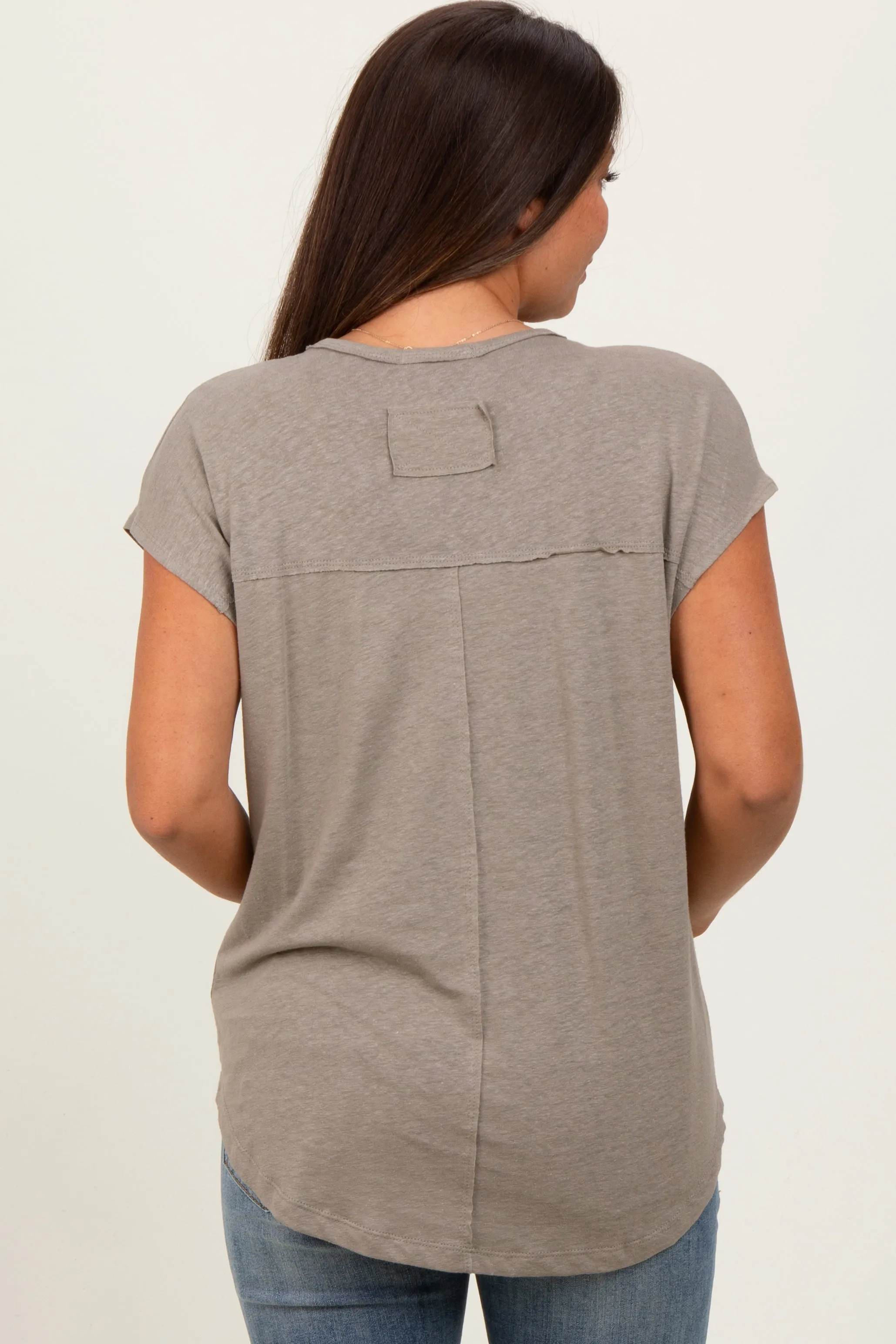 Olive V-Neck Maternity Top sold by Pinkblush product image thumbnail 3