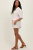 Beige Linen Blend Short Sleeve Shirt Shorts Set sold by Pinkblush