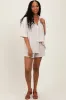 Beige Linen Blend Short Sleeve Shirt Shorts Set sold by Pinkblush