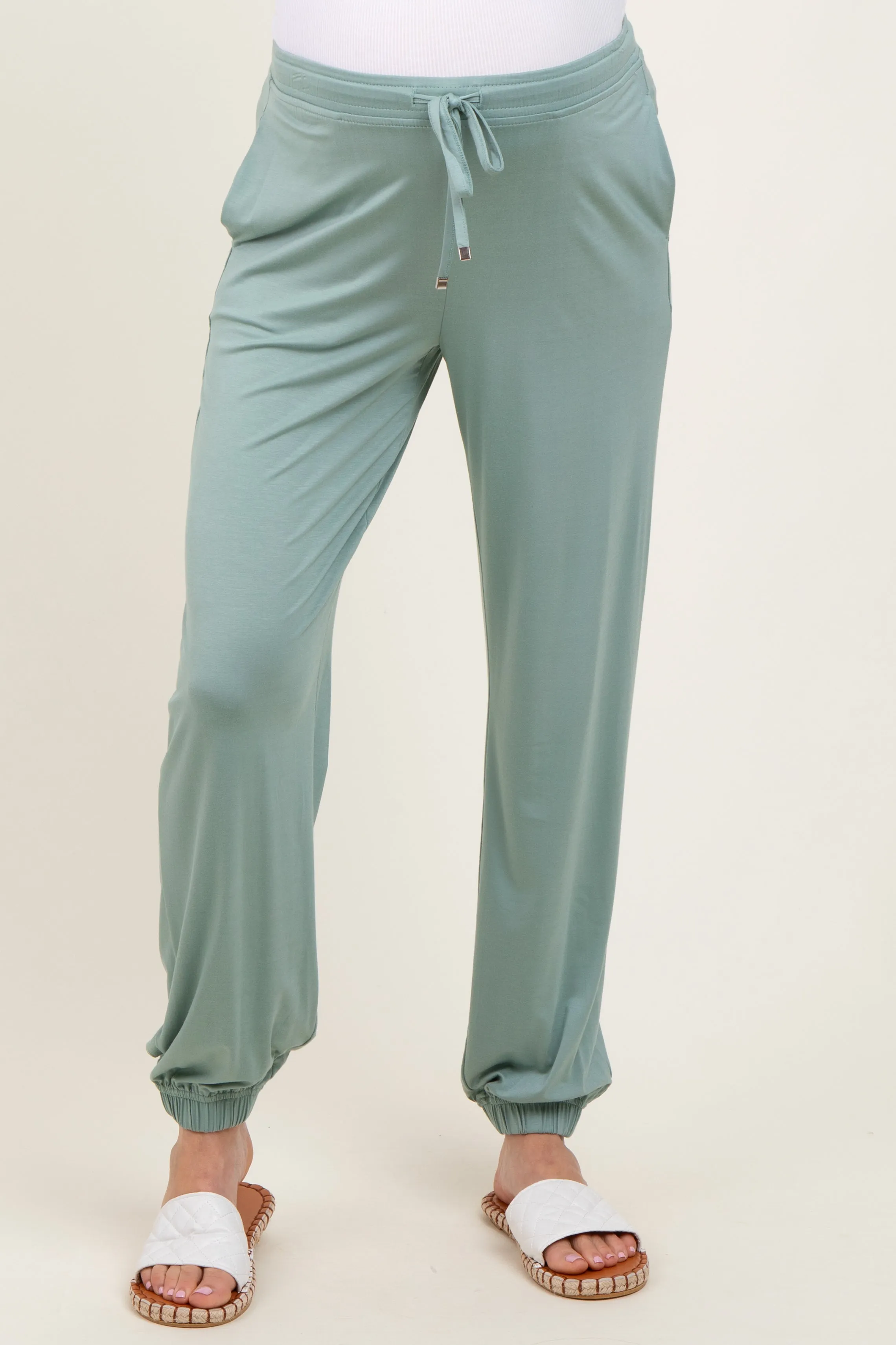 Jade Drawstring Maternity Jogger Pants sold by Pinkblush product image thumbnail 3