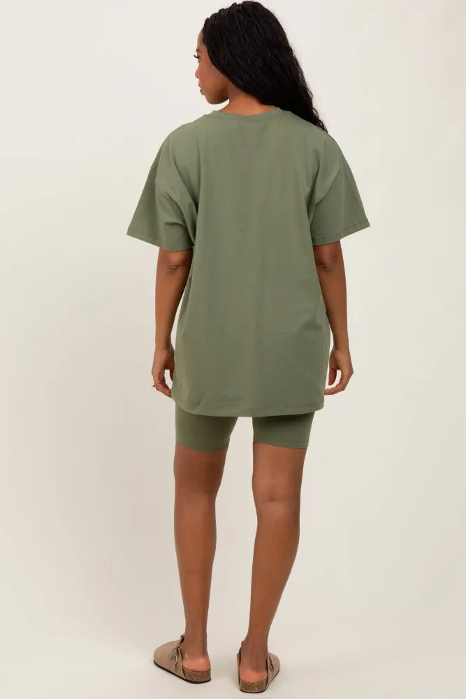 Light Olive Biker Shorts Set sold by Pinkblush product image thumbnail 4