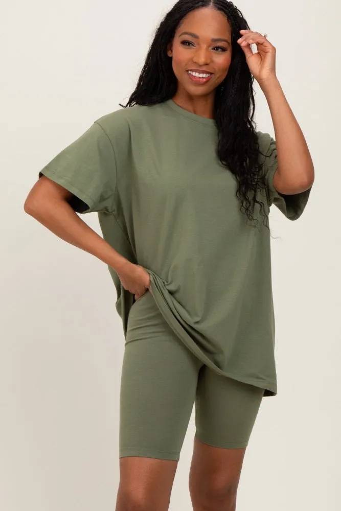 Light Olive Biker Shorts Set sold by Pinkblush product image thumbnail 2