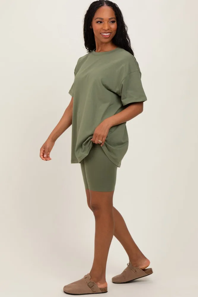 Light Olive Biker Shorts Set sold by Pinkblush product image thumbnail 3