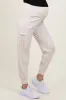 Cream Cargo Pocket Maternity Jogger Pants sold by Pinkblush
