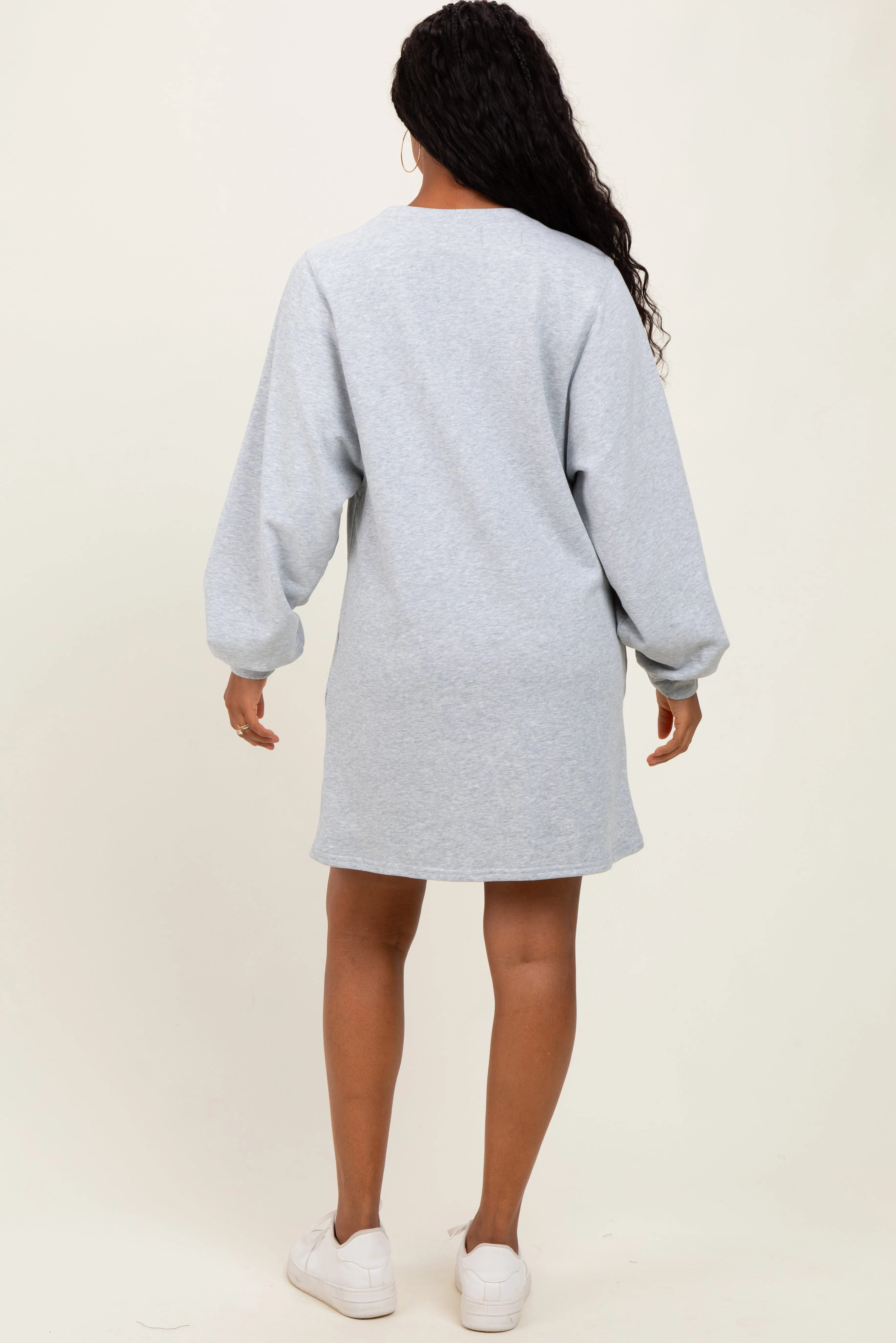 Heather Grey Ultra Soft Sweatshirt Dress sold by Pinkblush product image thumbnail 4