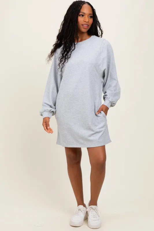 Heather Grey Ultra Soft Sweatshirt Dress sold by Pinkblush