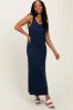 Navy Basic Pocket Sleeveless Maxi Dress sold by Pinkblush
