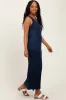 Navy Basic Pocket Sleeveless Maxi Dress sold by Pinkblush