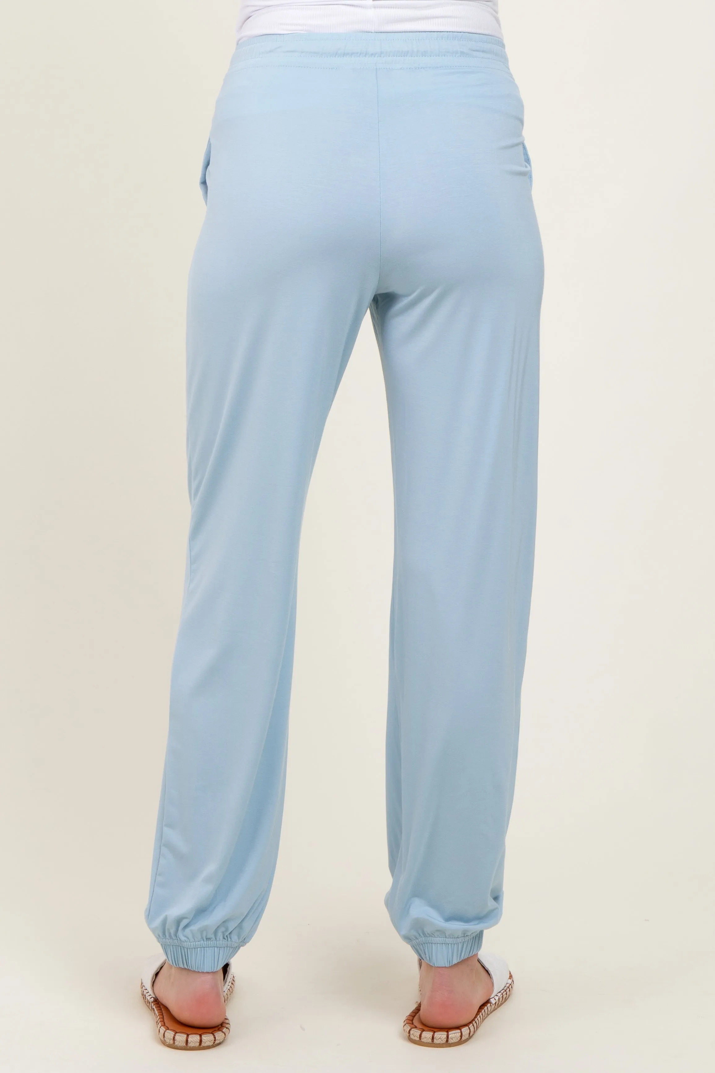 Light Blue Drawstring Maternity Jogger Pants sold by Pinkblush product image thumbnail 5