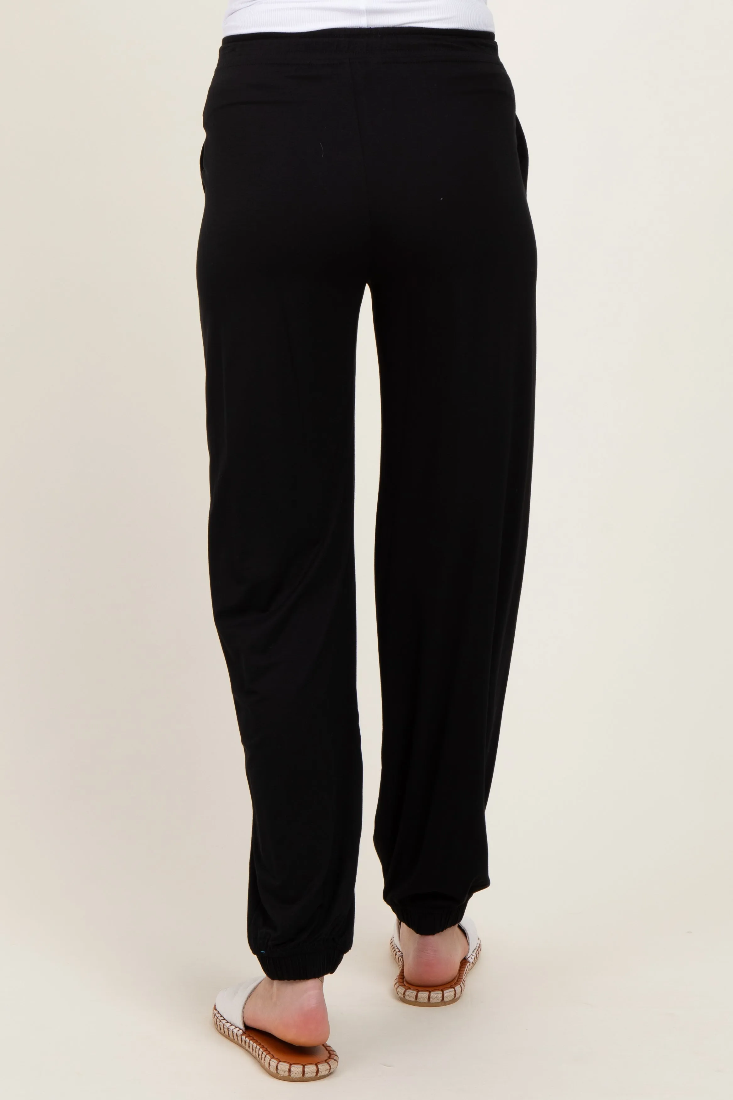 Black Drawstring Maternity Jogger Pants sold by Pinkblush product image thumbnail 5