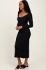 Black Scoop Neck Long Sleeve Midi Dress sold by Pinkblush