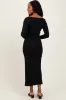 Black Scoop Neck Long Sleeve Midi Dress sold by Pinkblush