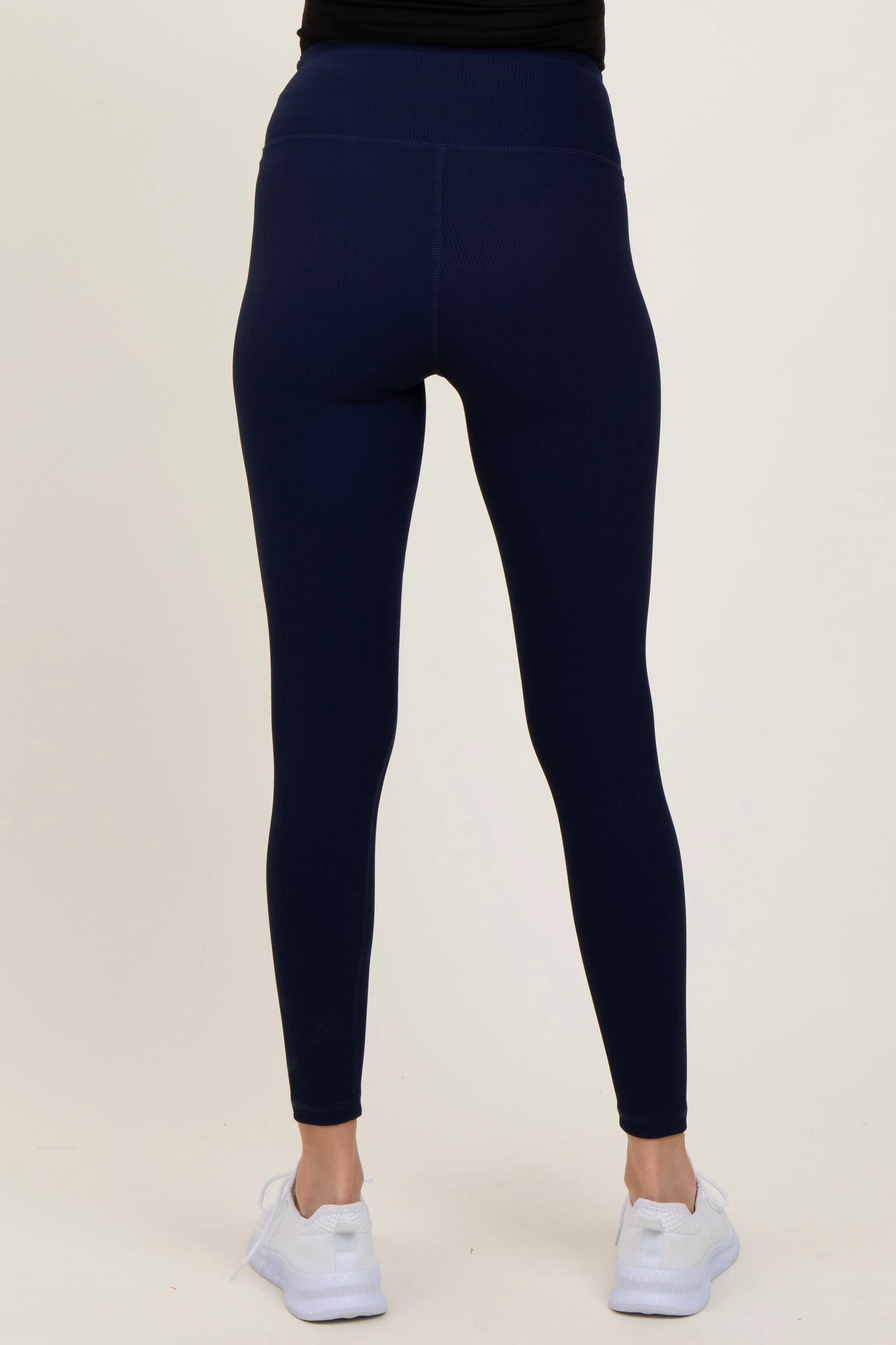 Navy Ribbed Maternity Leggings sold by Pinkblush product image thumbnail 4