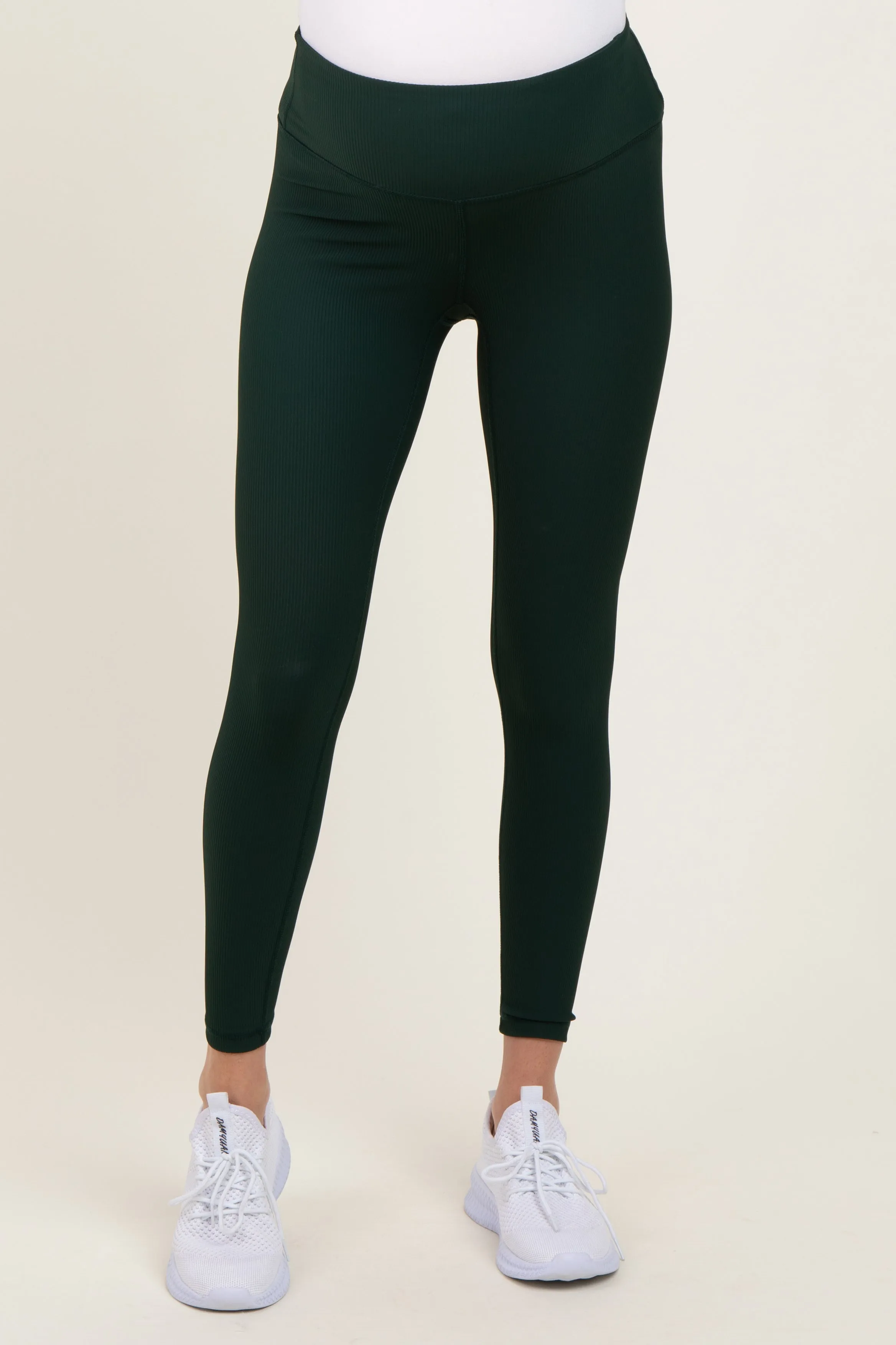 Forest Green Ribbed Maternity Leggings sold by Pinkblush product image thumbnail 3