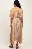 Yellow Striped Deep V-Neck Handkerchief Hem Midi Dress sold by Pinkblush