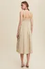 Light Olive Floral Embroidered Striped Midi Dress sold by Pinkblush