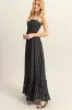 Black Halter Neck Smocked Tiered Hem Maxi Dress sold by Pinkblush