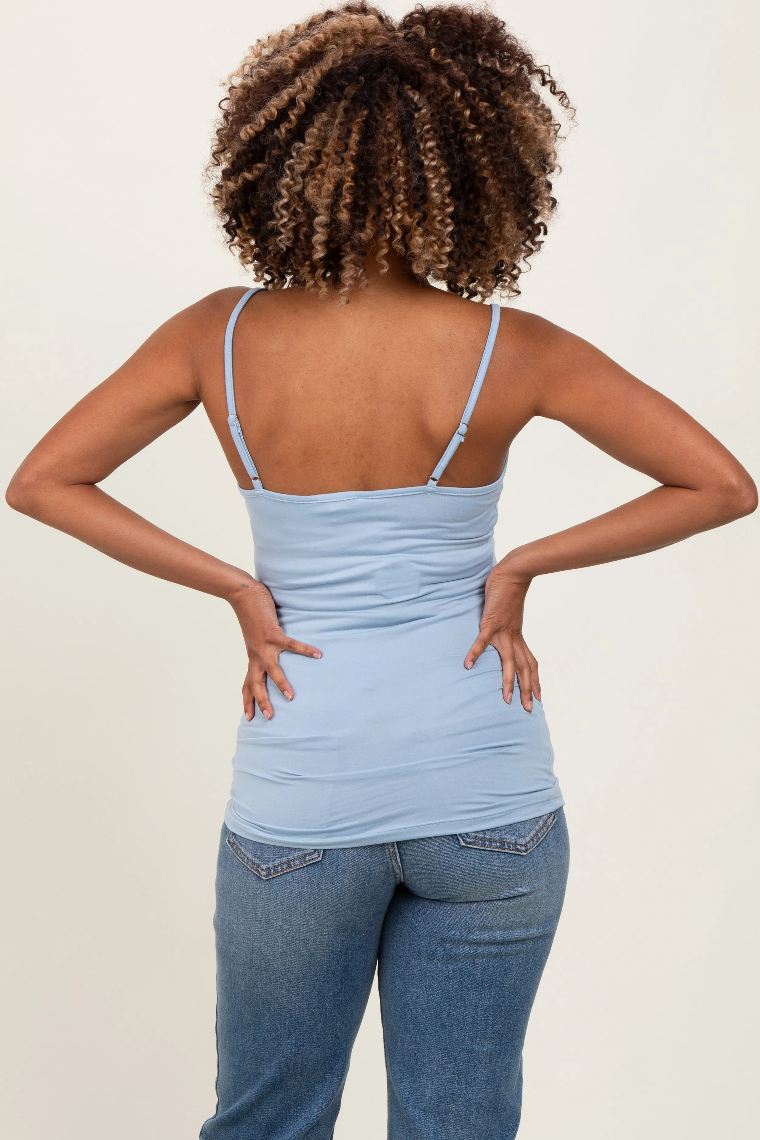 Light Blue Soft Basic Maternity Cami sold by Pinkblush product image thumbnail 2